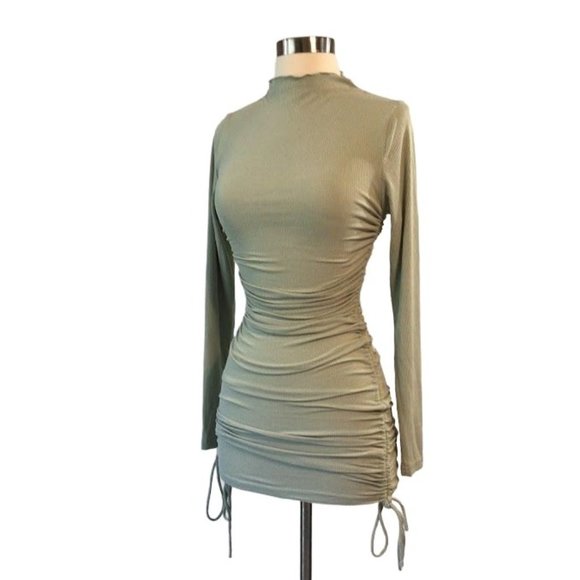 Hello Molly Think It Over Prima Donna Bodycon Dress in Khaki Green Size 4 NEW - Picture 6 of 10